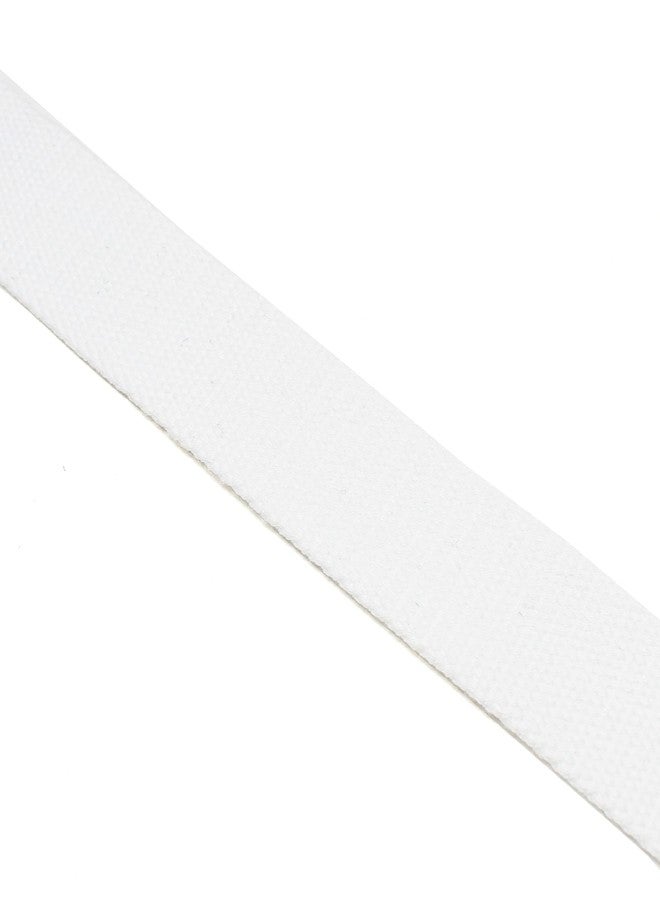 BC Belts حزام قماشي من بي سي بيلتس، مزود بإبزيم مزدوج على شكل حرف D، عرضه 1.5 بوصة، طرفه معدني، لون موحد (أبيض، مقاس متوسط). - Image 3
